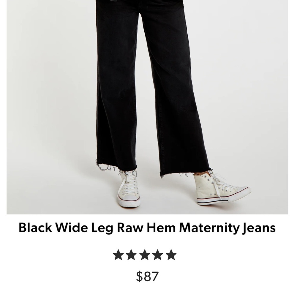 Pinkblush Black Wide Leg Maternity Jeans